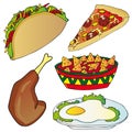 Various fast food collection Royalty Free Stock Photo
