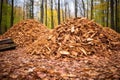 various feedstocks like forest residues prepared for biomass