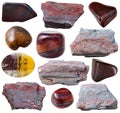 Various ferruginous quartzite (jaspillite) stones Royalty Free Stock Photo