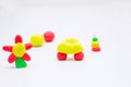 Various figures from variegated plasticine Royalty Free Stock Photo