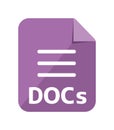 Various file type vector icon illustration Docs, document