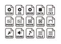 Various file types vector icon illustration set