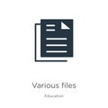 Various files icon vector. Trendy flat various files icon from education collection isolated on white background. Vector