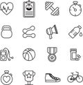 Various fitness icons