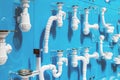 Various fittings, sanitary siphons for sinks and baths