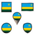 Flags of the Rwanda Icons set image