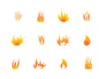 Various flames icon set Royalty Free Stock Photo