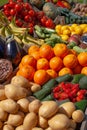 Various fresh biological vegetables and fruits