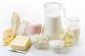 Various fresh dairy products Royalty Free Stock Photo