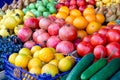 Various fresh fruits at farmer market. Vitamin Royalty Free Stock Photo