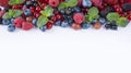 Various fresh summer berries on white background Royalty Free Stock Photo