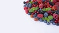 Various fresh summer berries on white background Royalty Free Stock Photo