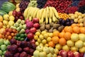 Various fresh summer exotic fruits for sale on market Royalty Free Stock Photo