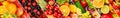 Various fruits and vegetables background. skinali. Wide photo. Collage