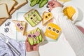 Funny monster Halloween sandwiches