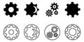 Various gear designs in black and white showcasing engineering and mechanical concepts for industrial applications and technical Royalty Free Stock Photo