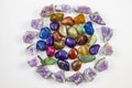 Various Gems and Crystals in a circle Royalty Free Stock Photo