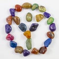 Various Gems and Crystals in Peace sign Royalty Free Stock Photo