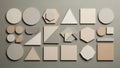 Include circles, squares, triangles, hexagons, and rectangles in muted Royalty Free Stock Photo