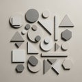 Various geometric shapes, including circles, triangles, squares, rect Royalty Free Stock Photo
