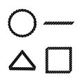 Various geometric shapes made of rope, vector illustration Royalty Free Stock Photo