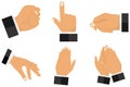 Various gestures with hands