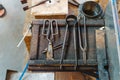 Various Glass Blowing Old Tools, Close View Royalty Free Stock Photo