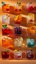 Assorted Glasses Filled With Different Drinks Royalty Free Stock Photo
