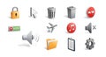 Various glossy stylized icons for software and web design in vector Royalty Free Stock Photo