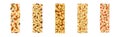 Various Granola Bars with Oatmeal, Nuts and Puffed Rice Vector Set