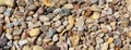 Various gravel pile for background. Sharp closeup stones for construction. Rubble texture