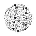 Various grayscale keys symbols for open a lock eps10 Royalty Free Stock Photo