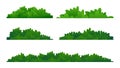 Various green bush and grass elements collections with flat design