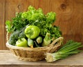 Various green vegetables