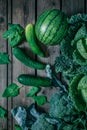 Various green vegetables Royalty Free Stock Photo