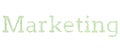 Various green words spelling out marketing