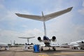 Various Gulfstream business jets on display at Singapore Airshow