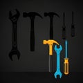 The wrench has 10 and S92 markings adding detail to the illustratio Royalty Free Stock Photo