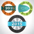 Various happy new year badges