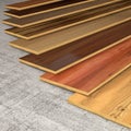 Various Hardwood planks 3D rendering