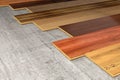 Various Hardwood planks 3D rendering