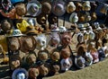 Various hats are on display for sale. Royalty Free Stock Photo