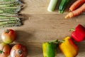 Various healthy products on wooden background . Banner of Healthy food. Organic food for healthy nutrition.