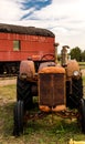 Various historical farming equipment on display. Big Valley Alberta Canada Royalty Free Stock Photo