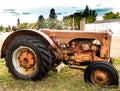 Various historical farming equipment on display. Big Valley Alberta Canada Royalty Free Stock Photo