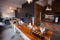 Various home-made produce for sale in Empty coffee shop cafe and bakery