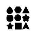 Black solid icon for Various, apart and multiple