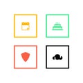 Various icon vector inside line square