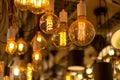 Various incandescent lamps in a store.