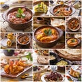 Various indian food buffet, collage Royalty Free Stock Photo